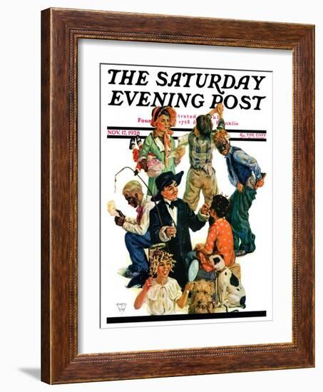 "Costumes for Play," Saturday Evening Post Cover, November 17, 1928-Eugene Iverd-Framed Giclee Print