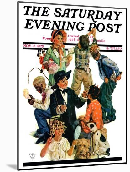 "Costumes for Play," Saturday Evening Post Cover, November 17, 1928-Eugene Iverd-Mounted Giclee Print