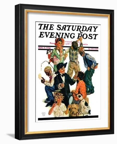 "Costumes for Play," Saturday Evening Post Cover, November 17, 1928-Eugene Iverd-Framed Giclee Print