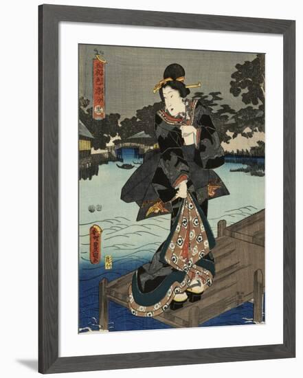 Costumes in Five Different Colors - Black (Kuro)-Utagawa Kunisada (Toyokuni III)-Framed Art Print