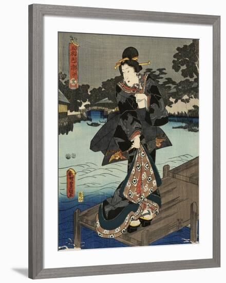 Costumes in Five Different Colors - Black (Kuro)-Utagawa Kunisada (Toyokuni III)-Framed Art Print