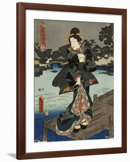 Costumes in Five Different Colors - Black (Kuro)-Utagawa Kunisada (Toyokuni III)-Framed Art Print