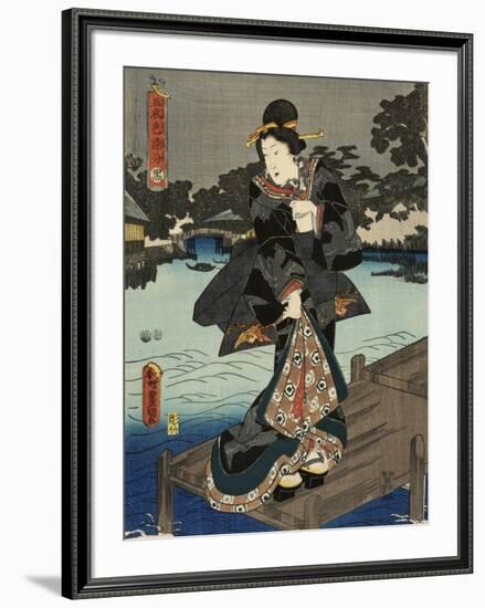 Costumes in Five Different Colors - Black (Kuro)-Utagawa Kunisada (Toyokuni III)-Framed Art Print