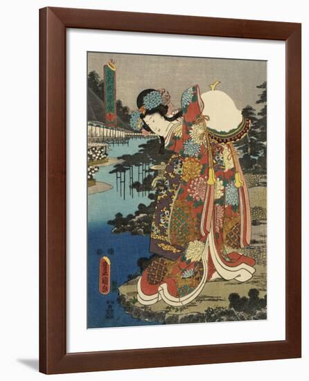 Costumes in Five Different Colors - Red (Aka)-Utagawa Kunisada (Toyokuni III)-Framed Art Print