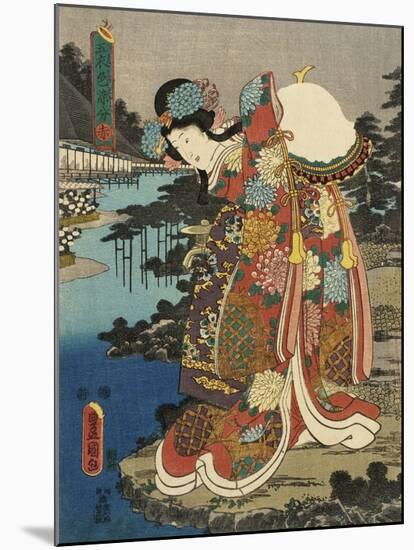 Costumes in Five Different Colors - Red (Aka)-Utagawa Kunisada (Toyokuni III)-Mounted Art Print