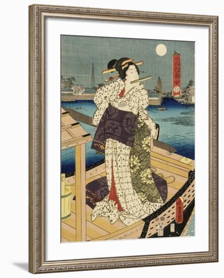 Costumes in Five Different Colors - White (Shiro)-Utagawa Kunisada (Toyokuni III)-Framed Art Print