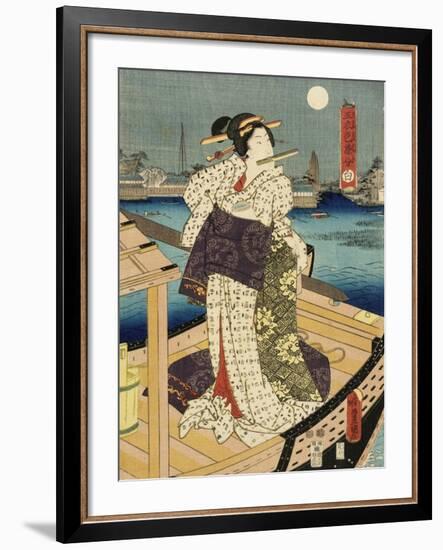 Costumes in Five Different Colors - White (Shiro)-Utagawa Kunisada (Toyokuni III)-Framed Art Print