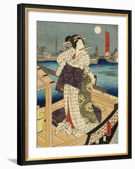 Costumes in Five Different Colors - White (Shiro)-Utagawa Kunisada (Toyokuni III)-Framed Art Print