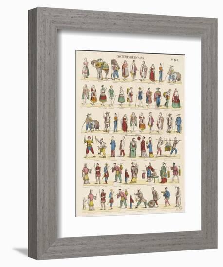 Costumes mexicains. Costumes chinois-null-Framed Giclee Print