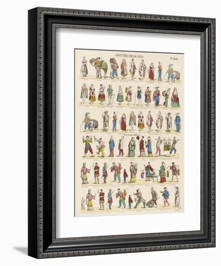 Costumes mexicains. Costumes chinois-null-Framed Giclee Print