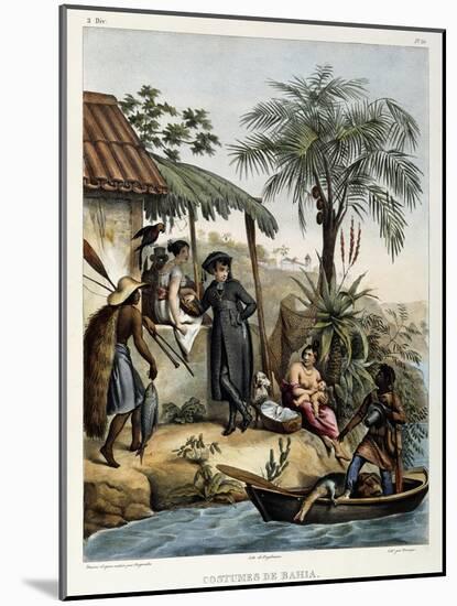 Costumes of Bahia, from 'Picturesque Voyage to Brazil', 1835-Johann Moritz Rugendas-Mounted Giclee Print