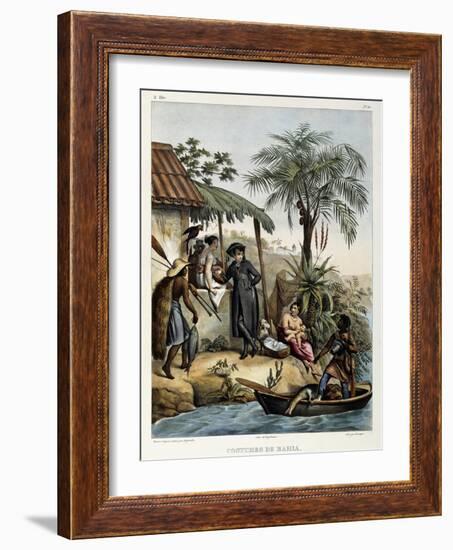 Costumes of Bahia, from 'Picturesque Voyage to Brazil', Published, 1835-Johann Moritz Rugendas-Framed Giclee Print