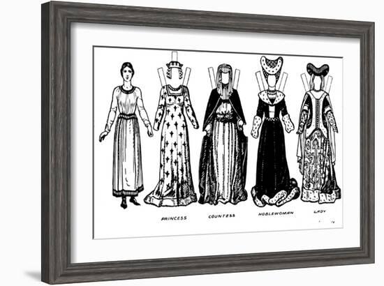 'Costumes of Men and Women as Worn in the Period When Henry V Reigned', c1934-Unknown-Framed Giclee Print