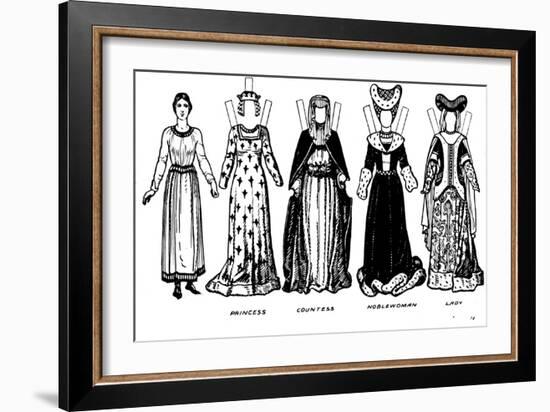 'Costumes of Men and Women as Worn in the Period When Henry V Reigned', c1934-Unknown-Framed Giclee Print