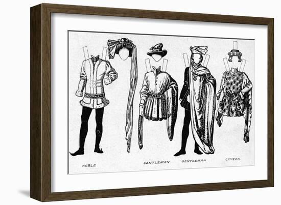 'Costumes of Men and Women as Worn in the Period When Henry V Reigned', c1934-Unknown-Framed Giclee Print