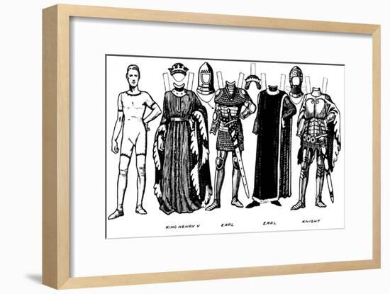 'Costumes of Men and Women as Worn in the Period When Henry V Reigned', c1934-Unknown-Framed Giclee Print