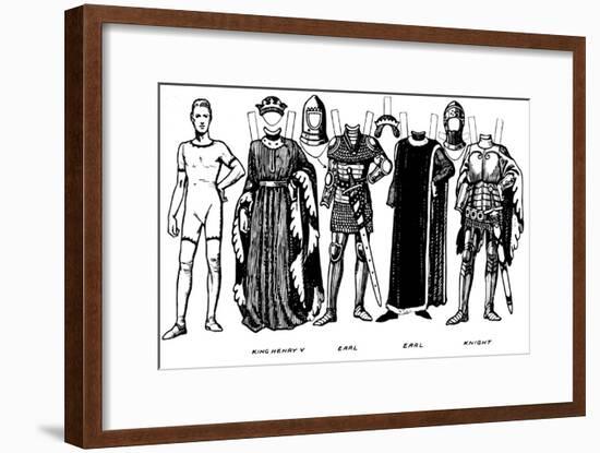 'Costumes of Men and Women as Worn in the Period When Henry V Reigned', c1934-Unknown-Framed Giclee Print