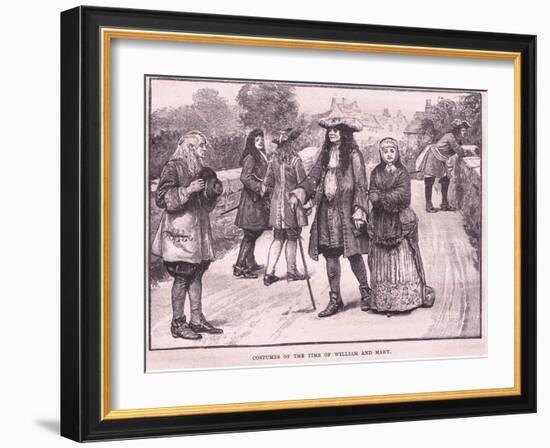 Costumes of the Time of William and Mary Ad 1694-William Barnes Wollen-Framed Giclee Print