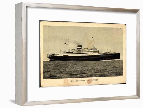 Cosulich Line, M.S. Saturnia, Vulcania, Dampfschiff-null-Framed Giclee Print