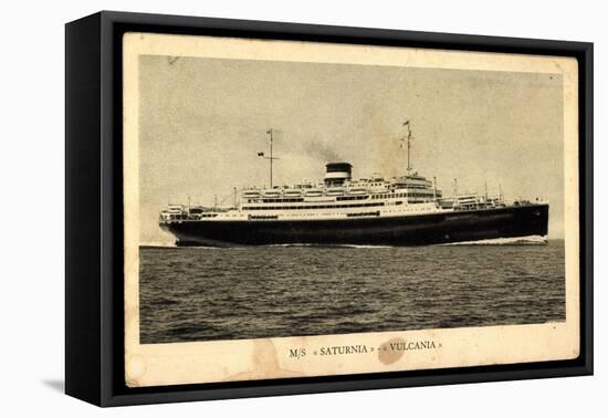 Cosulich Line, M.S. Saturnia, Vulcania, Dampfschiff-null-Framed Premier Image Canvas