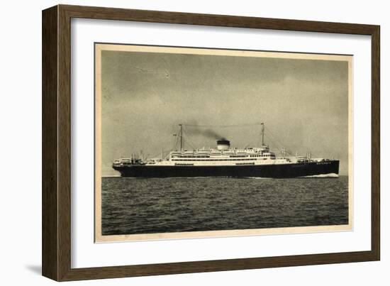 Cosulich Line Trieste, M.S. Saturnia, Dampfschiff-null-Framed Giclee Print