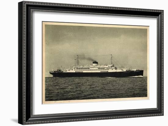 Cosulich Line Trieste, M.S. Saturnia, Dampfschiff-null-Framed Giclee Print