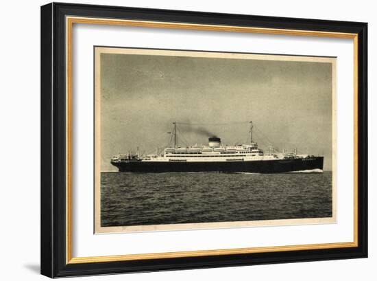 Cosulich Line Trieste, M.S. Saturnia, Dampfschiff-null-Framed Giclee Print