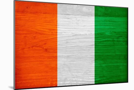 Cote D'Ivoire Flag Design with Wood Patterning - Flags of the World Series-Philippe Hugonnard-Mounted Art Print