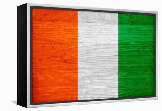 Cote D'Ivoire Flag Design with Wood Patterning - Flags of the World Series-Philippe Hugonnard-Framed Stretched Canvas