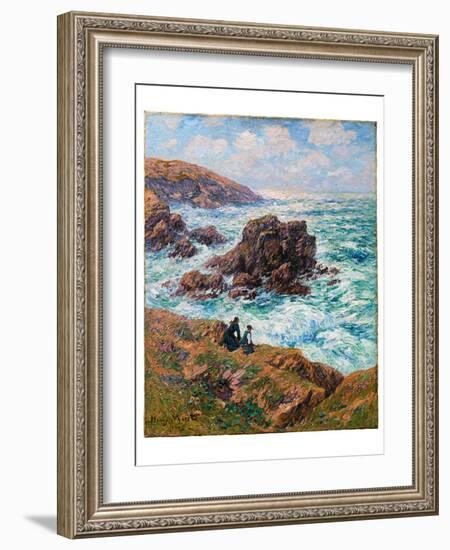 Côte De Clohars, Finistère, 1908 (Oil on Canvas)-Henry Moret-Framed Giclee Print