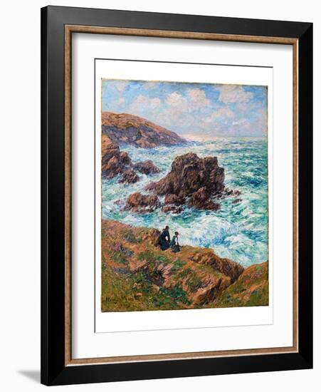 Côte De Clohars, Finistère, 1908 (Oil on Canvas)-Henry Moret-Framed Giclee Print