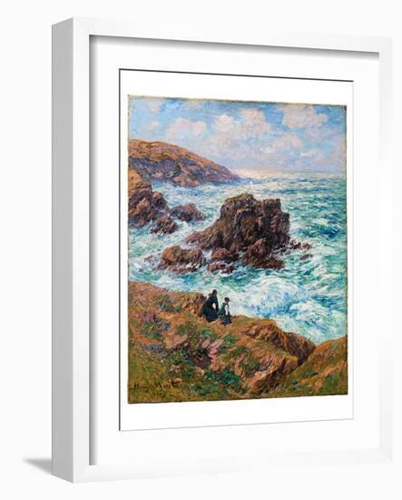 Côte De Clohars, Finistère, 1908 (Oil on Canvas)-Henry Moret-Framed Giclee Print