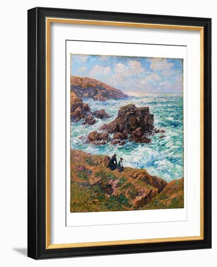 Côte De Clohars, Finistère, 1908 (Oil on Canvas)-Henry Moret-Framed Giclee Print