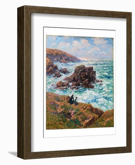 Côte De Clohars, Finistère, 1908 (Oil on Canvas)-Henry Moret-Framed Giclee Print