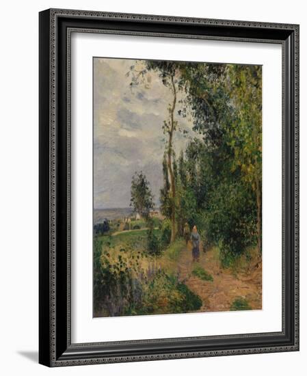 Côte des Grouettes, near Pontoise, c.1878-Camille Pissarro-Framed Giclee Print