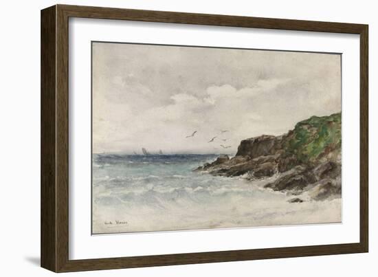 Côte rocheuse au bord de la mer-Emile Vernier-Framed Giclee Print