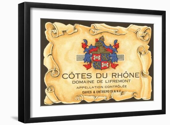 Cotes du Rhone Label-null-Framed Art Print