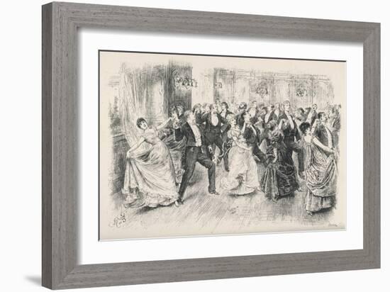 Cotillion Dancing in a Fashionable London Ballroom-Frederick Barnard-Framed Art Print