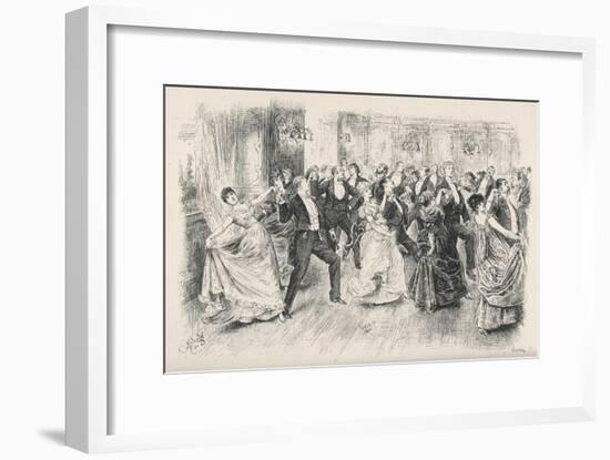 Cotillion Dancing in a Fashionable London Ballroom-Frederick Barnard-Framed Art Print