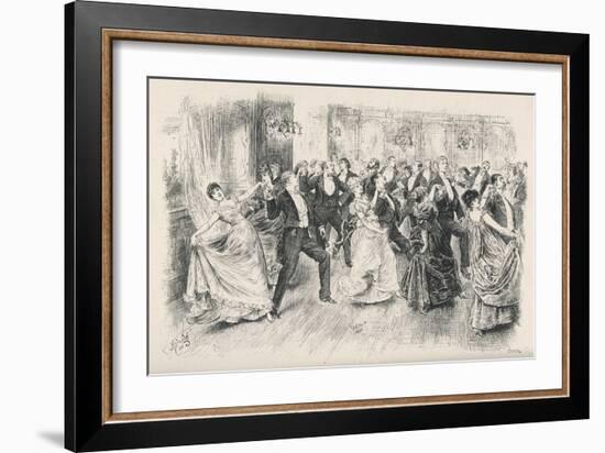 Cotillion Dancing in a Fashionable London Ballroom-Frederick Barnard-Framed Art Print