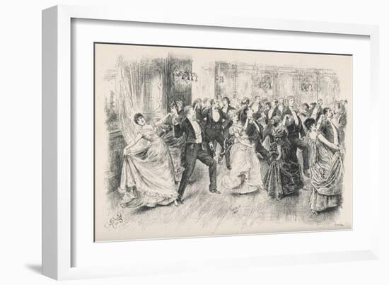 Cotillion Dancing in a Fashionable London Ballroom-Frederick Barnard-Framed Art Print