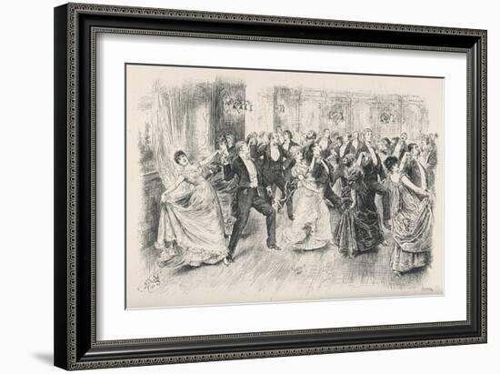 Cotillion Dancing in a Fashionable London Ballroom-Frederick Barnard-Framed Art Print