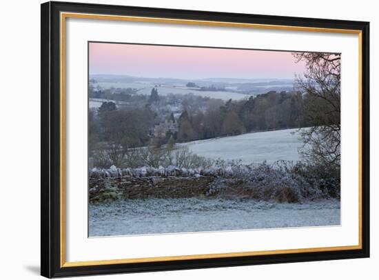 Cotswold Landscape on Frosty Morning, Stow-On-The-Wold, Gloucestershire, Cotswolds, England, UK-Stuart Black-Framed Photographic Print