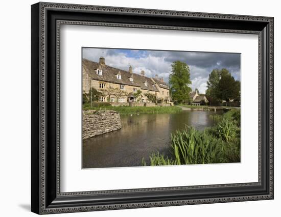 Cotswold Stone Cottages on the River Eye, Lower Slaughter, Cotswolds, Gloucestershire, England-Stuart Black-Framed Photographic Print
