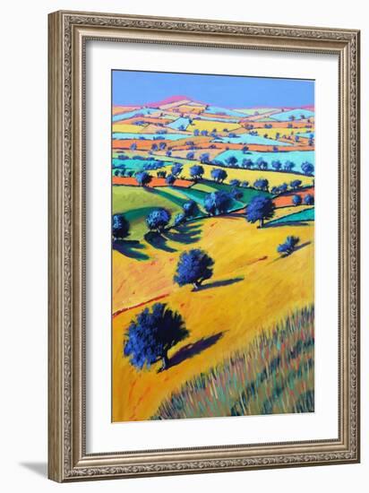 Cotswold Valley, 2021 (acrylic on board)-Paul Powis-Framed Giclee Print