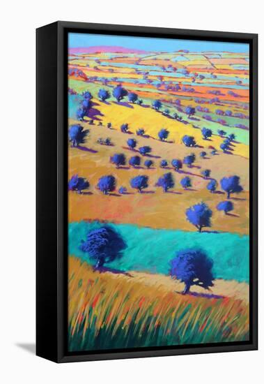 Cotswolds Towards Bredon, 2021 (acrylic on board)-Paul Powis-Framed Premier Image Canvas