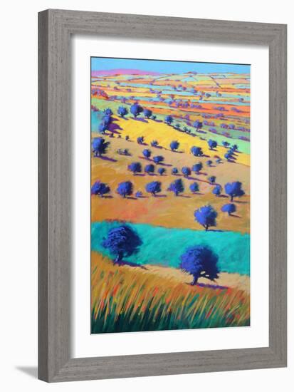 Cotswolds Towards Bredon, 2021 (acrylic on board)-Paul Powis-Framed Giclee Print