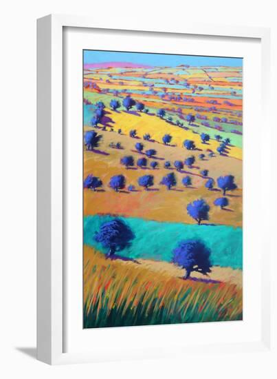 Cotswolds Towards Bredon, 2021 (acrylic on board)-Paul Powis-Framed Giclee Print