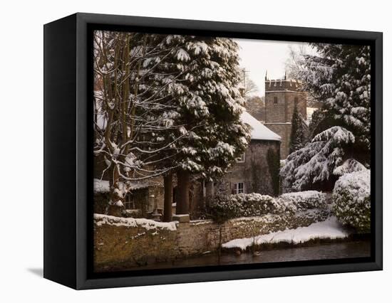 Cottage and Church, Ashford in the Water, Derbyshire, England, United Kingdom, Europe-Frank Fell-Framed Premier Image Canvas