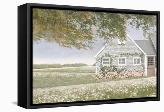 Cottage And Flowers, 2024-Jesse Carter-Framed Stretched Canvas